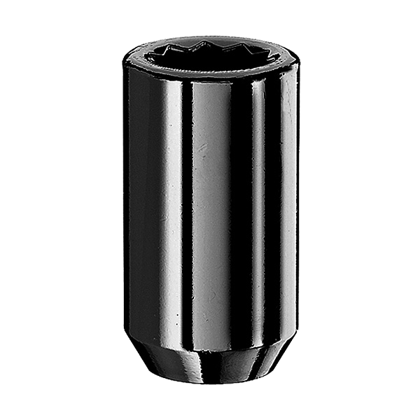 Radmutter M12x1,5 Kegelbund 60° geschlossen schwarz - Sternschlüssel