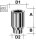 Radmutter M12x1,25 Kegelbund 60° geschlossen lang - Sternschlüssel